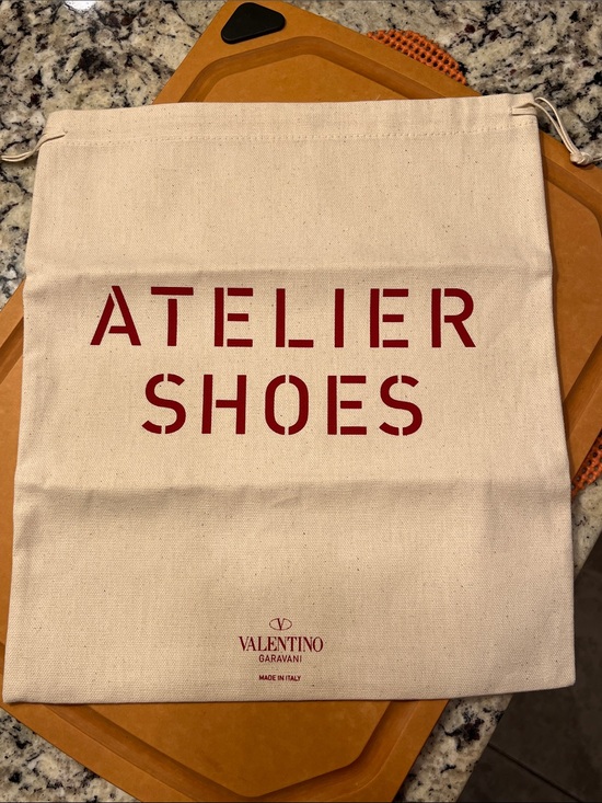 Valentino Garavani Handbags - Valentino Garavani Natural Canvas Dust Bag with Red Logo